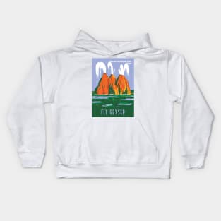 WPA Poster of Fly Ranch Geyser at Hualapai Geothermal Flats, Washoe County, Nevada Kids Hoodie